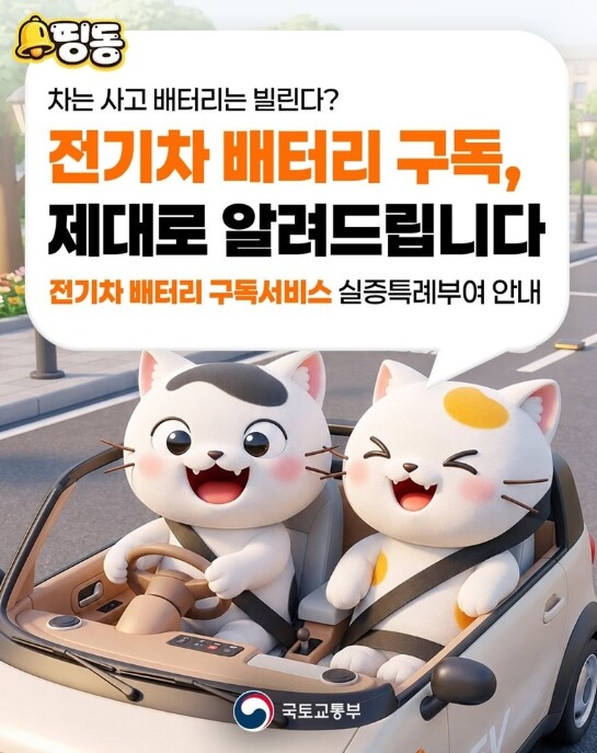 국토교통부, 차는 구매하고, 배터리는 빌린다?